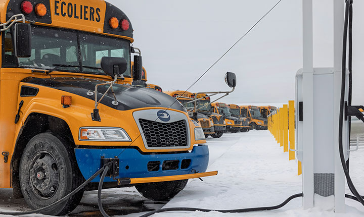 Winter on Autobus GD school transportation site